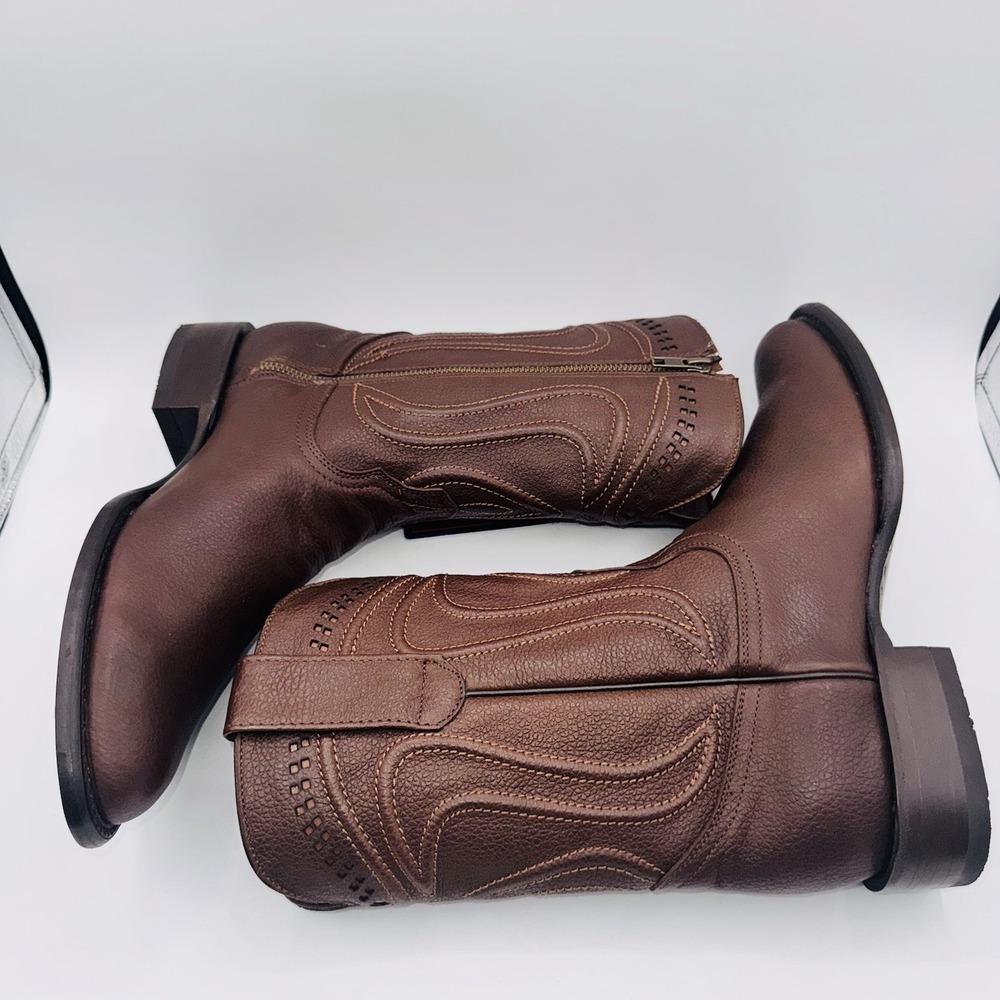Wild‎ West Roper Boots Men's Size 9 EE Wide Brown Cowhide Leather - Picture 8 of 16